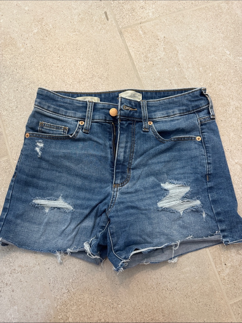 Kohl's Women's Distressed Denim Jean Shorts in Blue